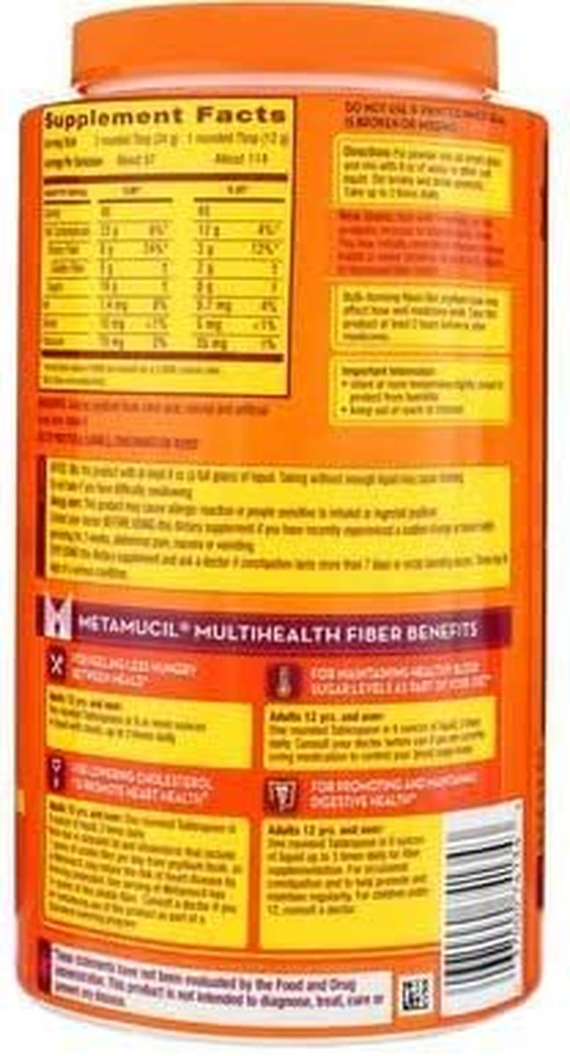 With 100% Natural Psylluim Fiber, Orange, 48.2-Ounce Bottle (Pack of 2)