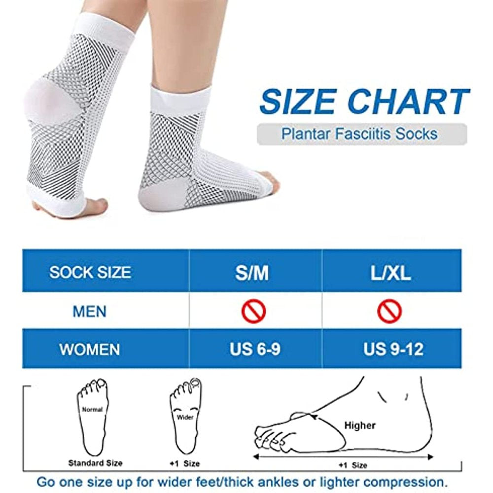 4Pairs Soothe Socks Neuropathy Compression Ankle Arch Support Protection Pain Relief Socks-4Colors L/XL