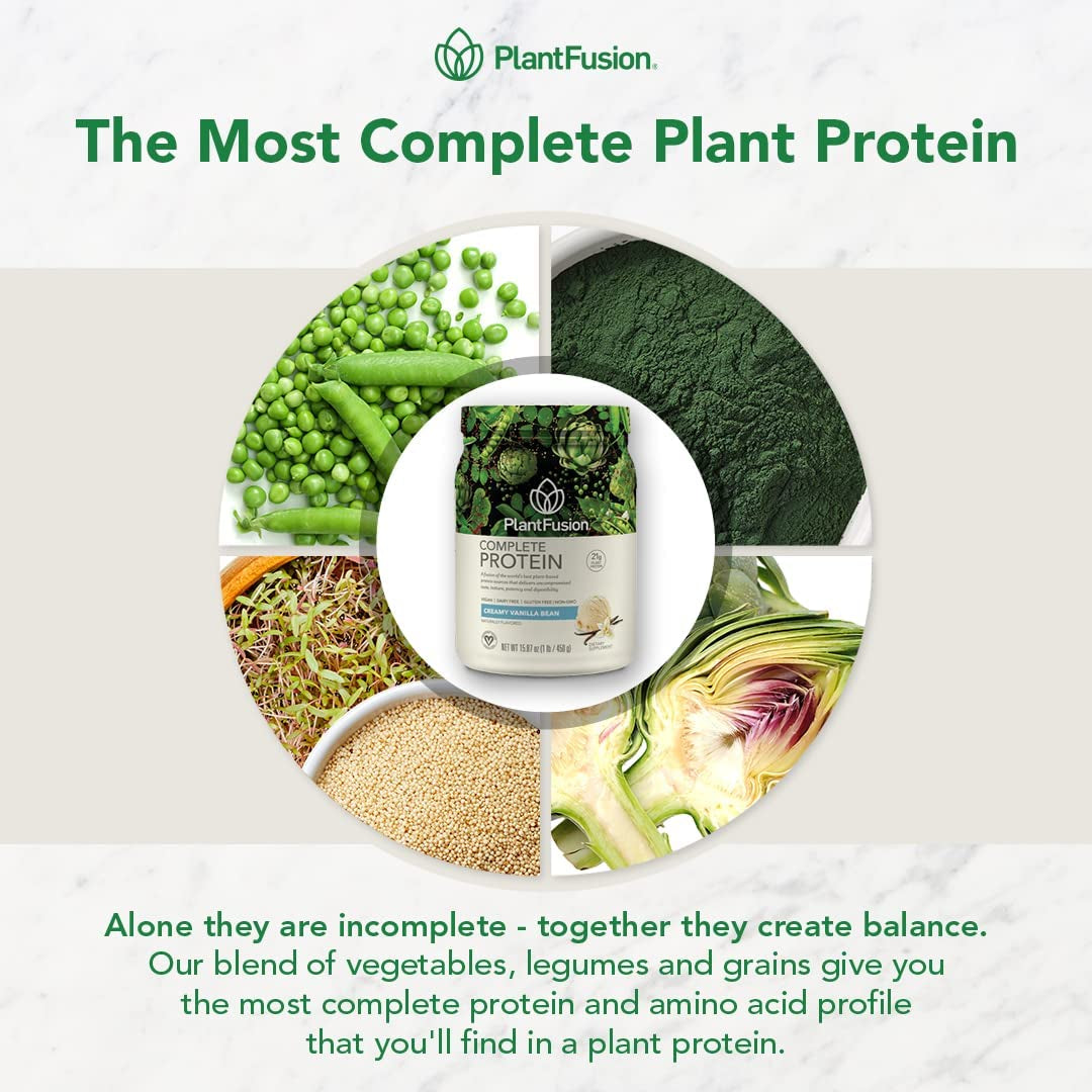 Plantfusion Complete Vegan Protein Powder Sample Packets - Plant Based Protein Powder Packets To-Go with Bcaas and Pea Protein - Keto, Gluten Free, Non-Dairy, No Sugar (Vanilla Pack of 4)