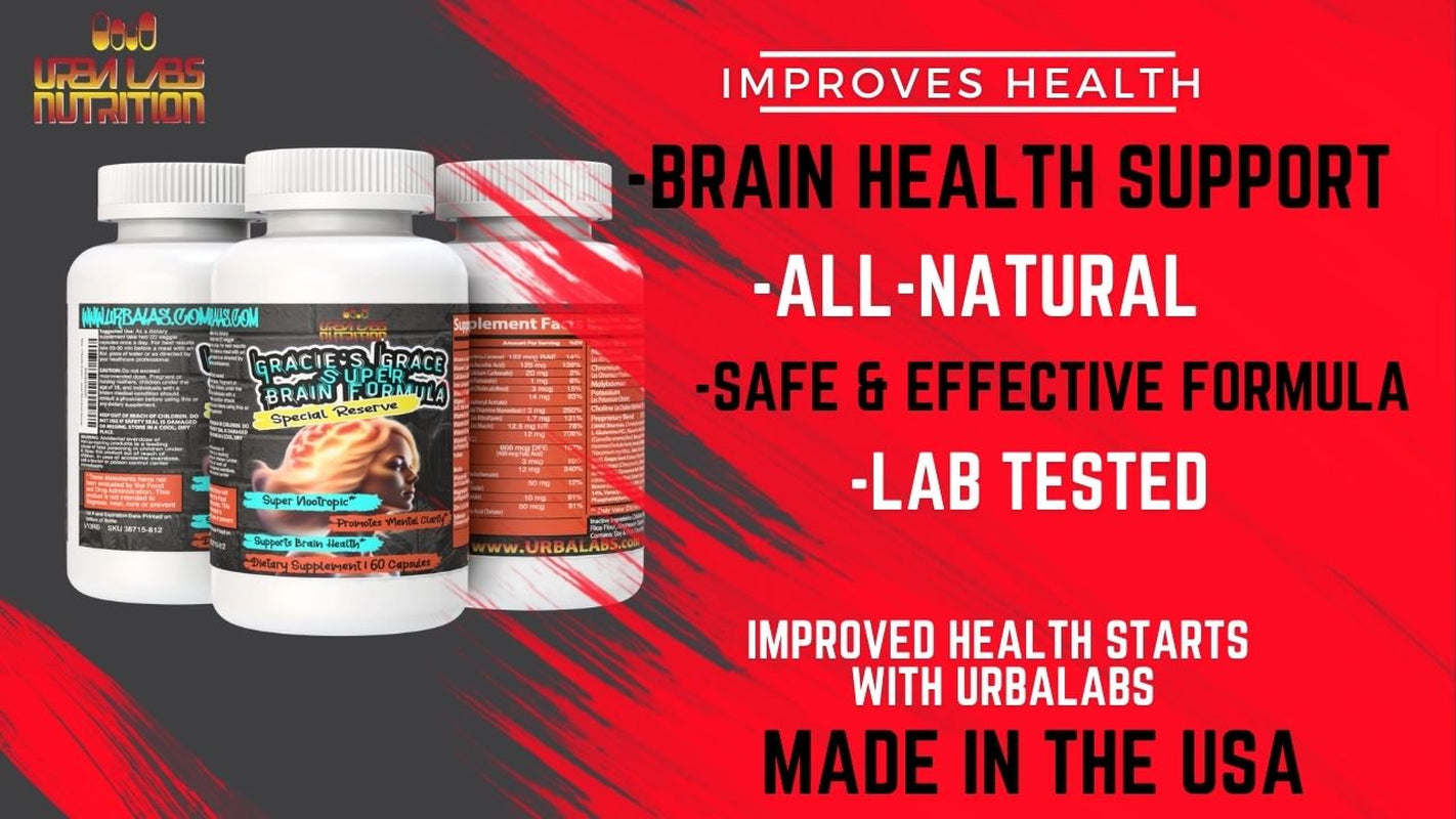 Urbalabs Gracie'S Grace Super Nootropic Brain Formula Brain Supplements for Memory and Focus Tested Supplement Supports Memory Focus Clarity