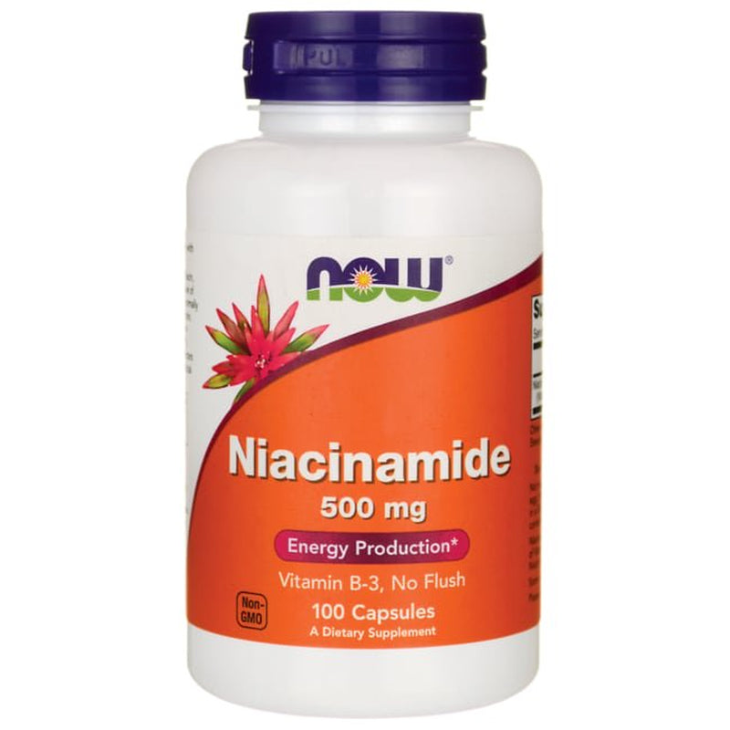 NOW Supplements, Niacinamide (Vitamin B-3) 500 Mg, Energy Production*, 100 Veg Capsules