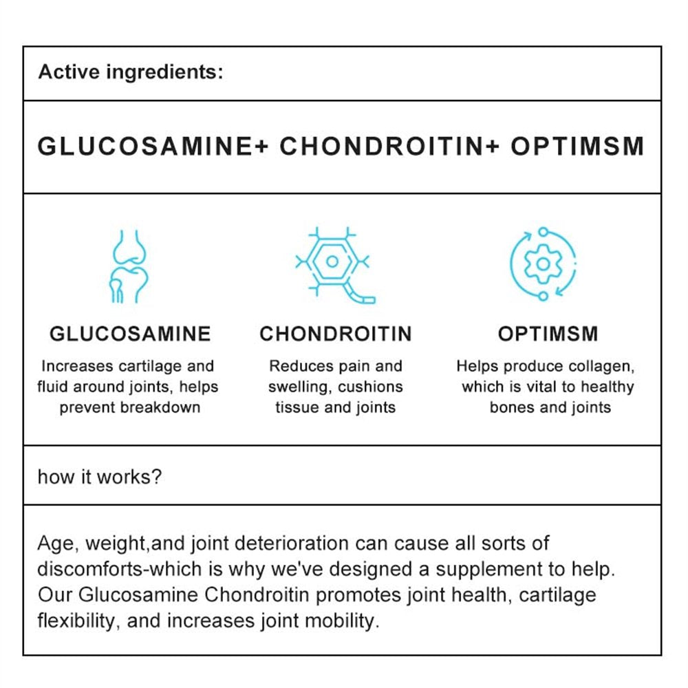 Mulittea Glucosamine Chondroitin Collagen & MSM Advanced Joint & Cartilage Formula, Supports Joints, Mobility & Cartilage (Non-Gmo, 120 Capsules)