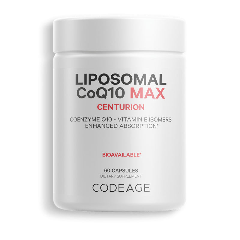 Codeage Liposomal Coq10, Vitamin E Tocopherols & 250 Mg Coenzyme Q10, Cardiovascular Support, 60 Ct