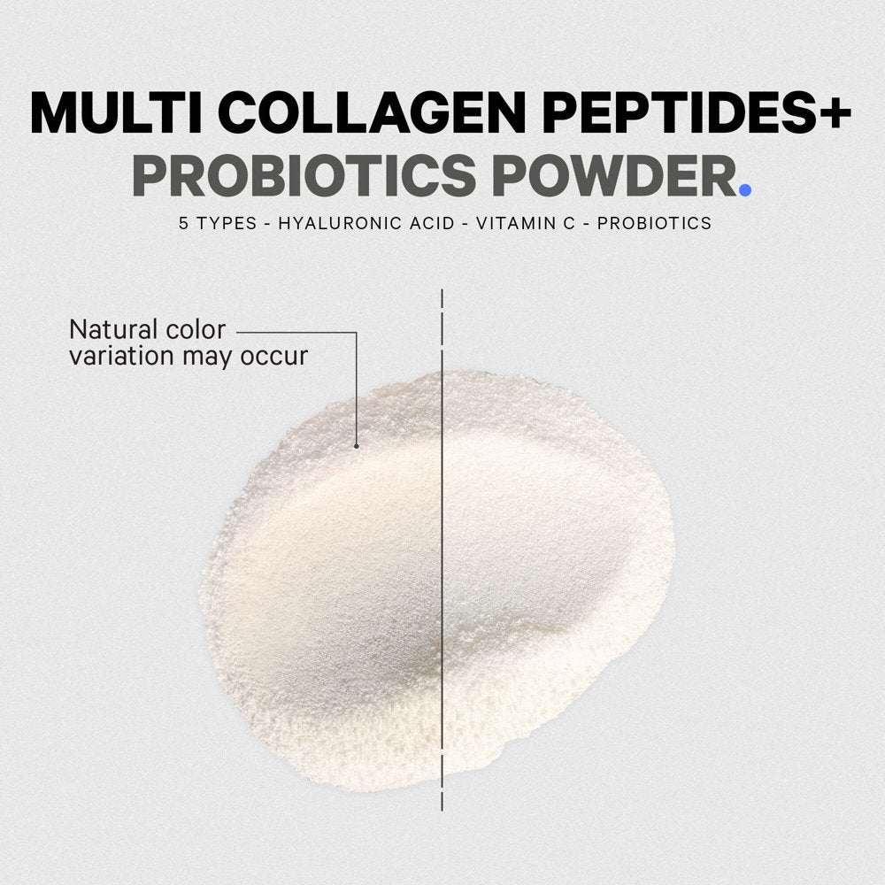 Codeage Multi Collagen Peptides + Probiotics Black Edition, Vitamin C, Hyaluronic Acid, 10.58 Oz