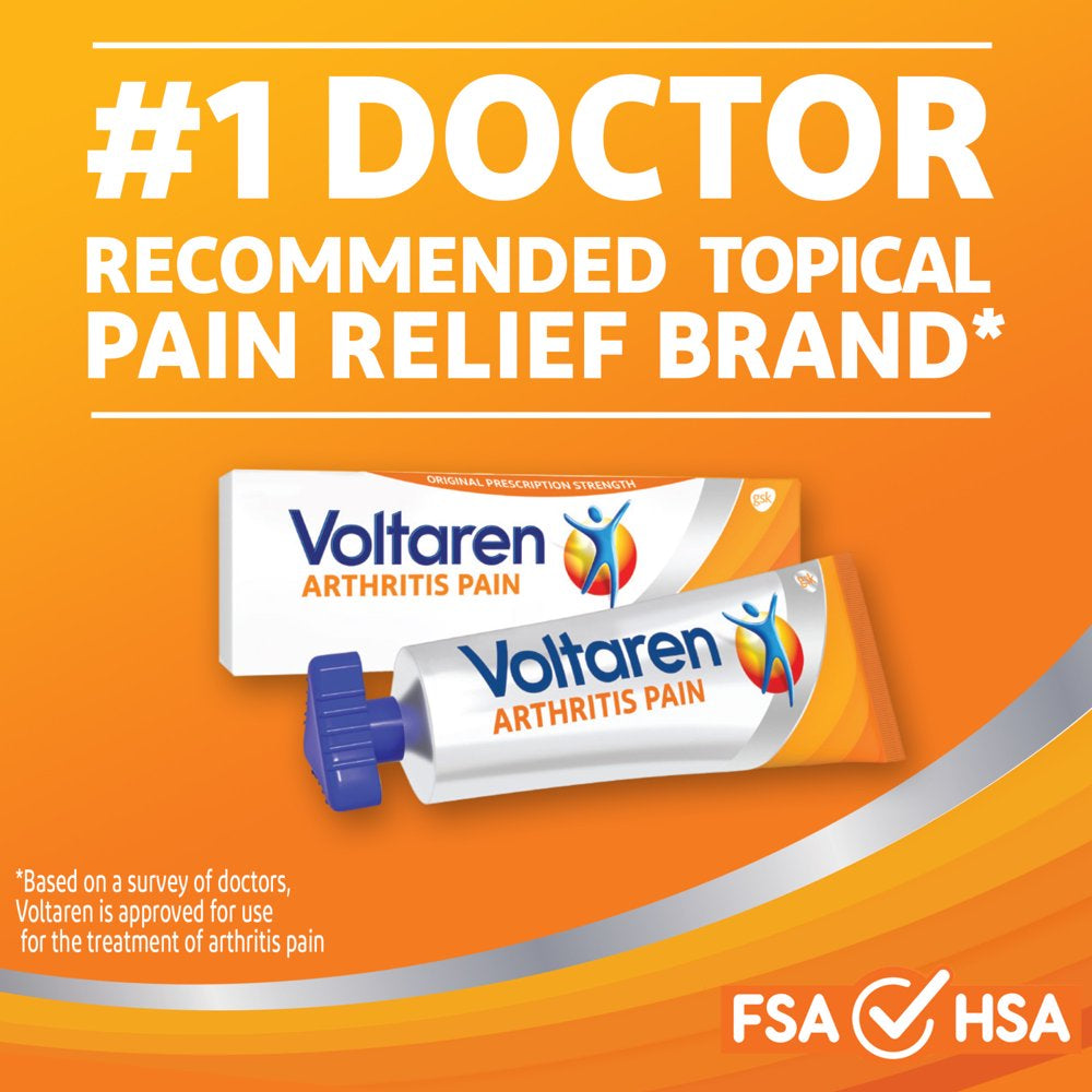 Voltaren Topical Arthritis Medicine Gel Pain Reliever for Arthritis, 3.5 Oz