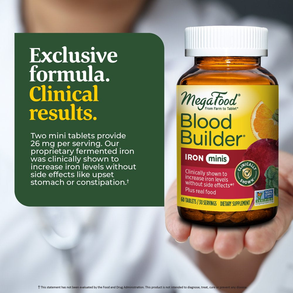 Megafood - Blood Builder Minis Iron & Multivitamin Supplement - 60 Tablets