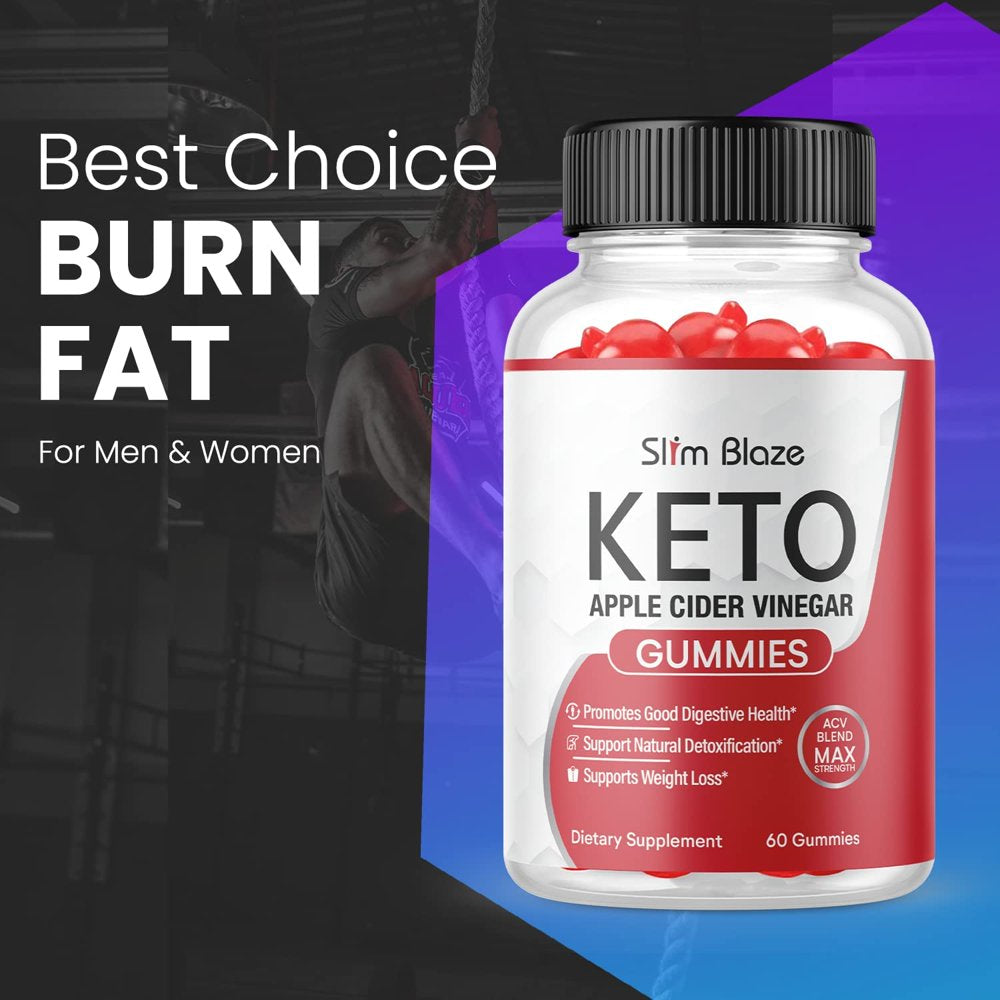 (2 Pack) Slim Blaze Keto ACV Gummies - Supplement for Weight Loss - Energy & Focus Boosting Dietary Supplements for Weight Management & Metabolism - Fat Burn - 120 Gummies