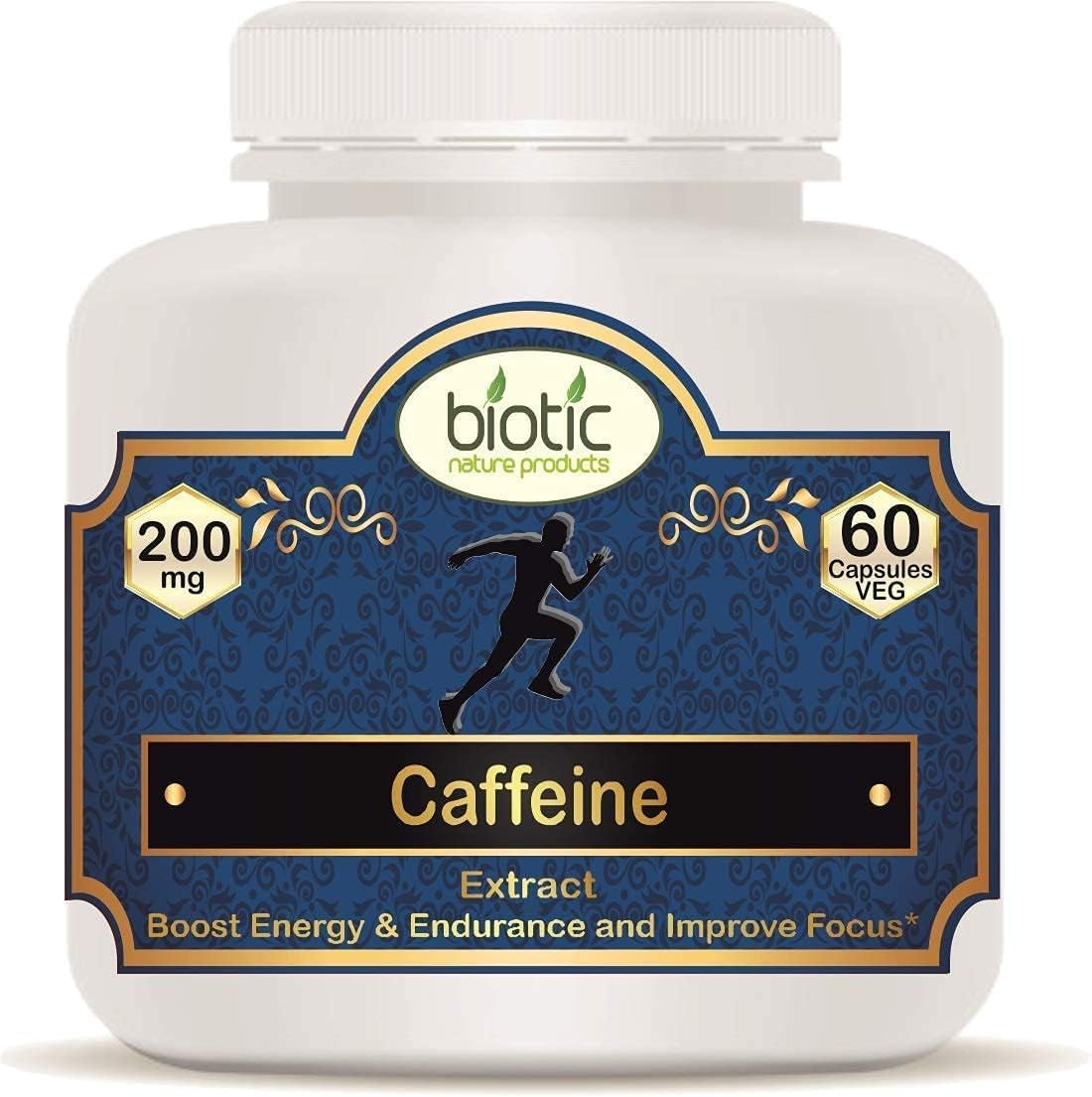 TARIN Biotic Natural Caffeine 200Mg Supports Energy Endurance & Focus - 60 Veg Capsules