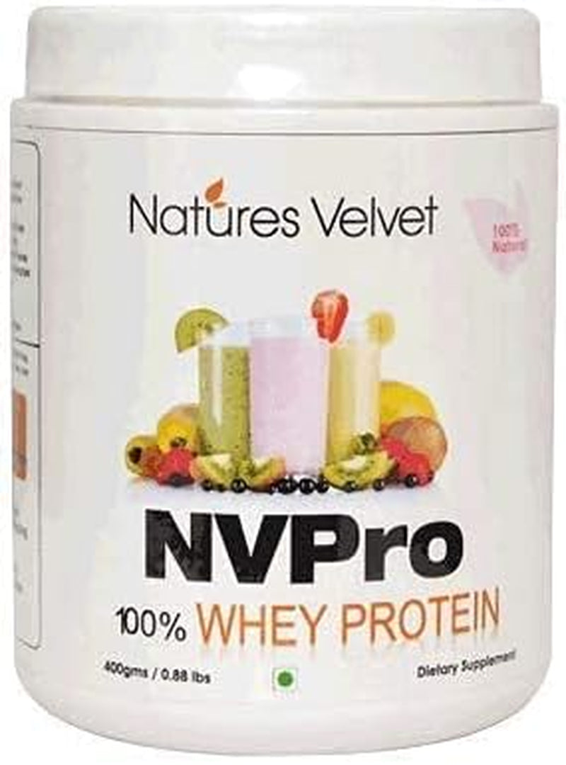 PUB Natures Velvet Lifecare, NVPRO, 100% Whey Protein, 400Gms, Natural and Vegetarian - Pack of 1