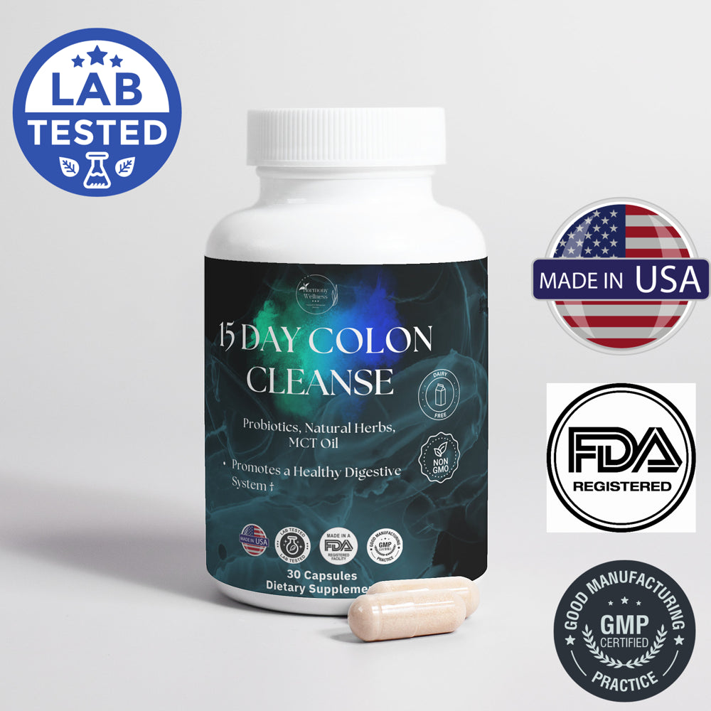 15 Day Colon Cleanse, Natural, Fast Acting-Constipation Relief, Detox, Relieves Bloating-Lab Tested, Made in USA