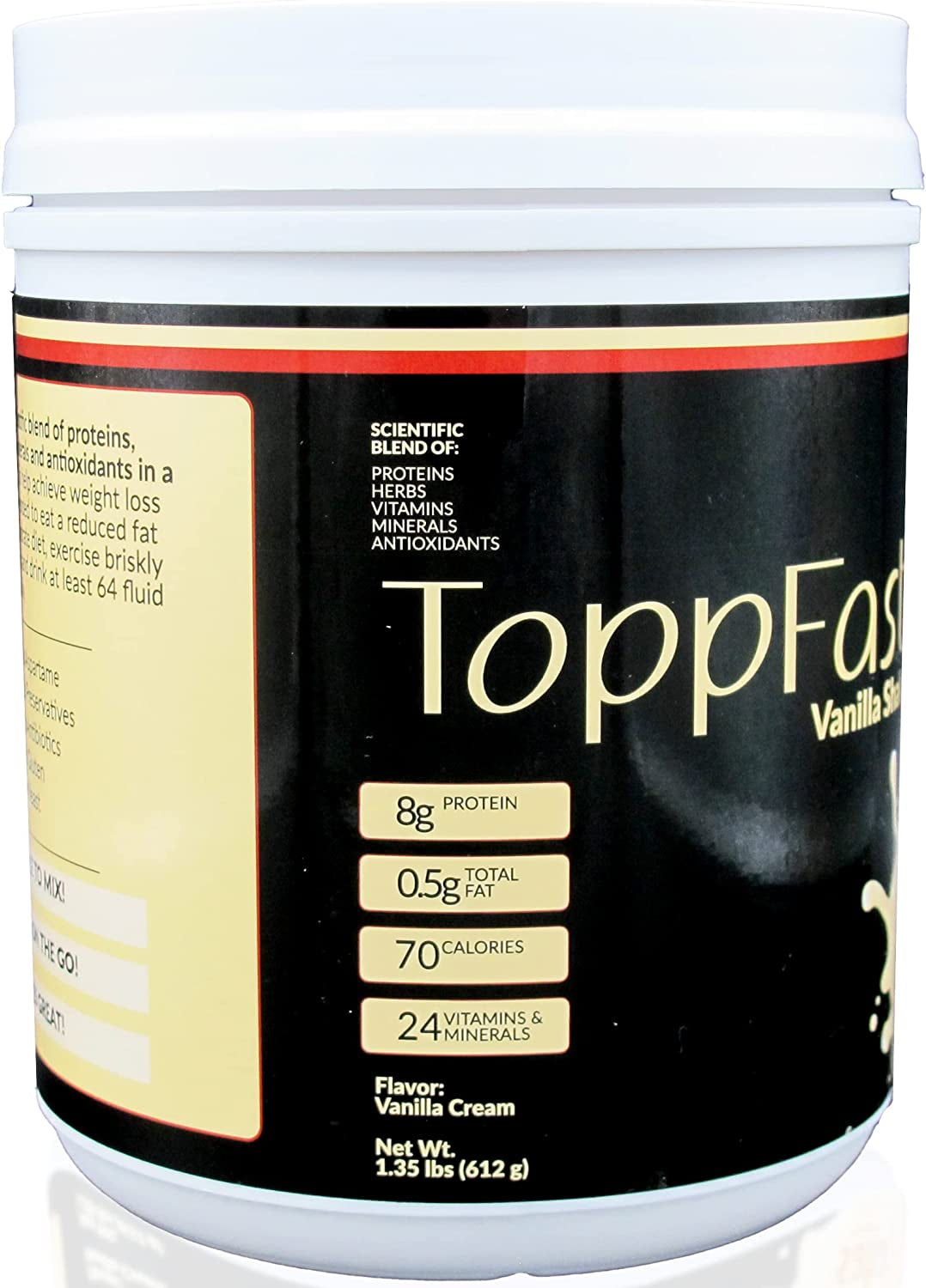 Saba Toppfast™-Weight Management Nutrition -Scientific Blend of Proteins, Herbs, Vitamins, Minerals, & Antioxidants in a Low-Fat, Low-Carb Formula (Vanilla)