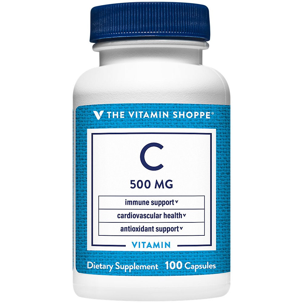 The Vitamin Shoppe Vitamin C 500MG, Antioxidant That Supports Immune and Cardiovascular Health (100 Capsules)