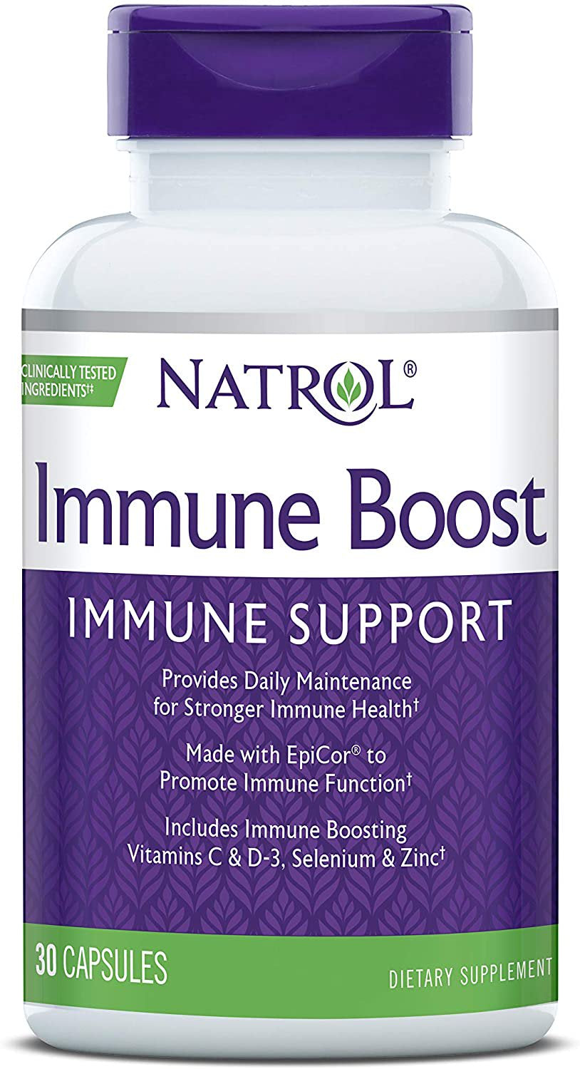 Natrol Immune Boost Capsules, Immune Support, Made with Epicor Clinically Tested, Includes Vitamins C, D3, Selenium and Zinc, 30 Count