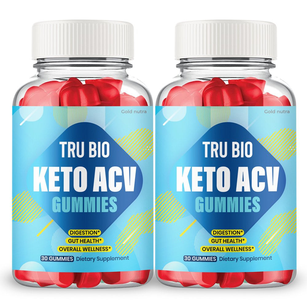 Tru Bio Keto ACV Gummies, Maximum Strength Gummies, Powerful Formula with ACV, Vitamin B12, Pomegranate and Beet Root (2 Pack)