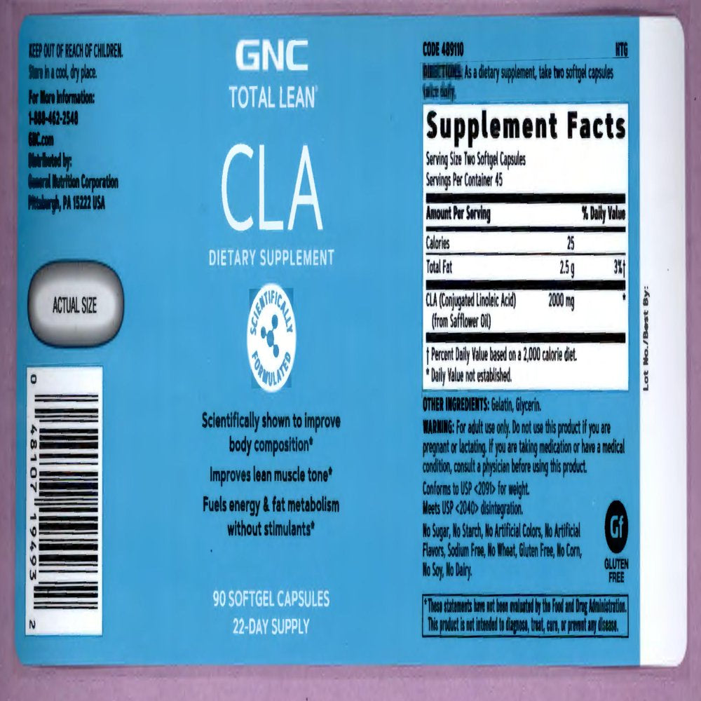 GNC Total Lean® CLA, 90 Softgel Capsules