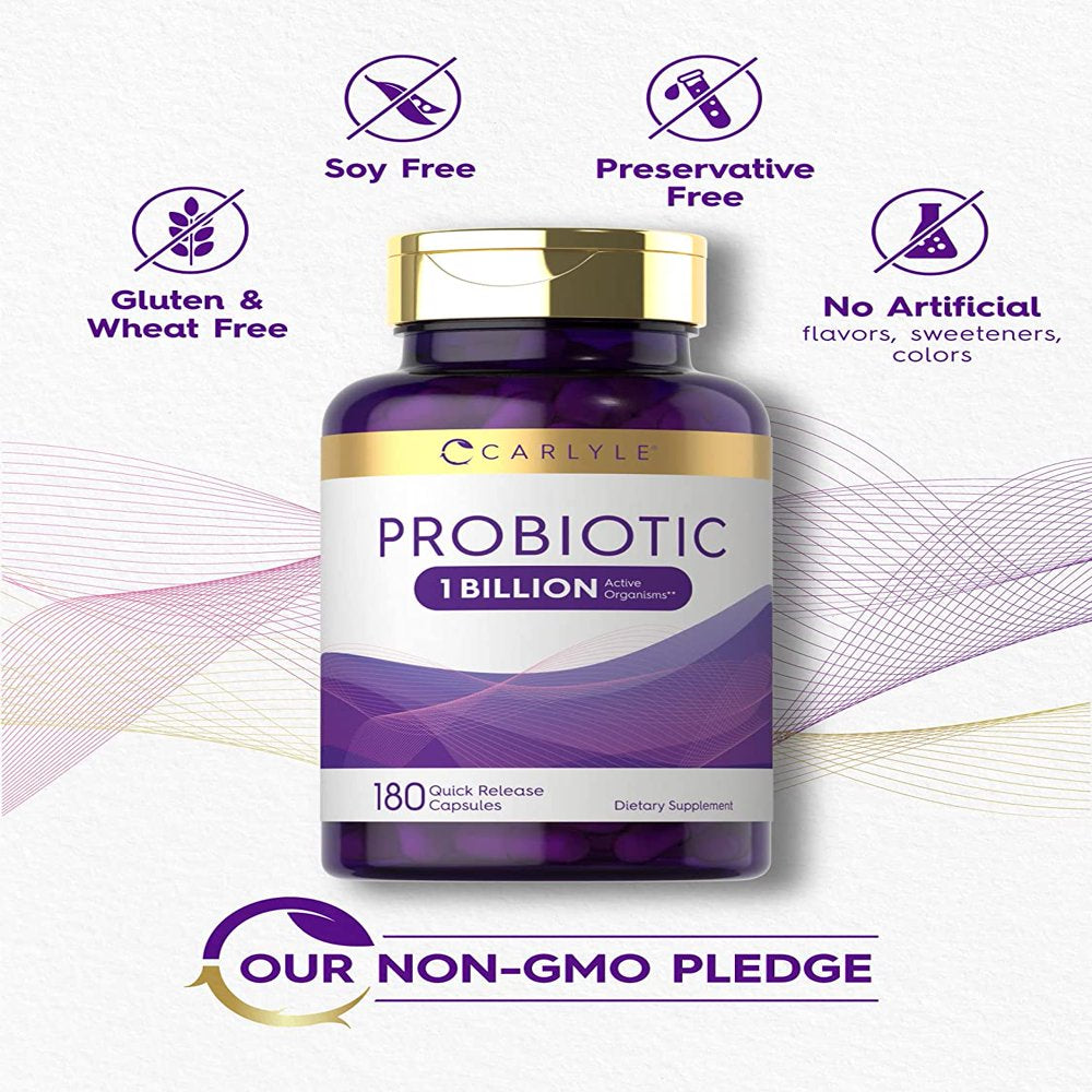 Probiotic for Women & Men'S Digestive Health | 1 Billion CFU|180 Capsules | by Carlyle
