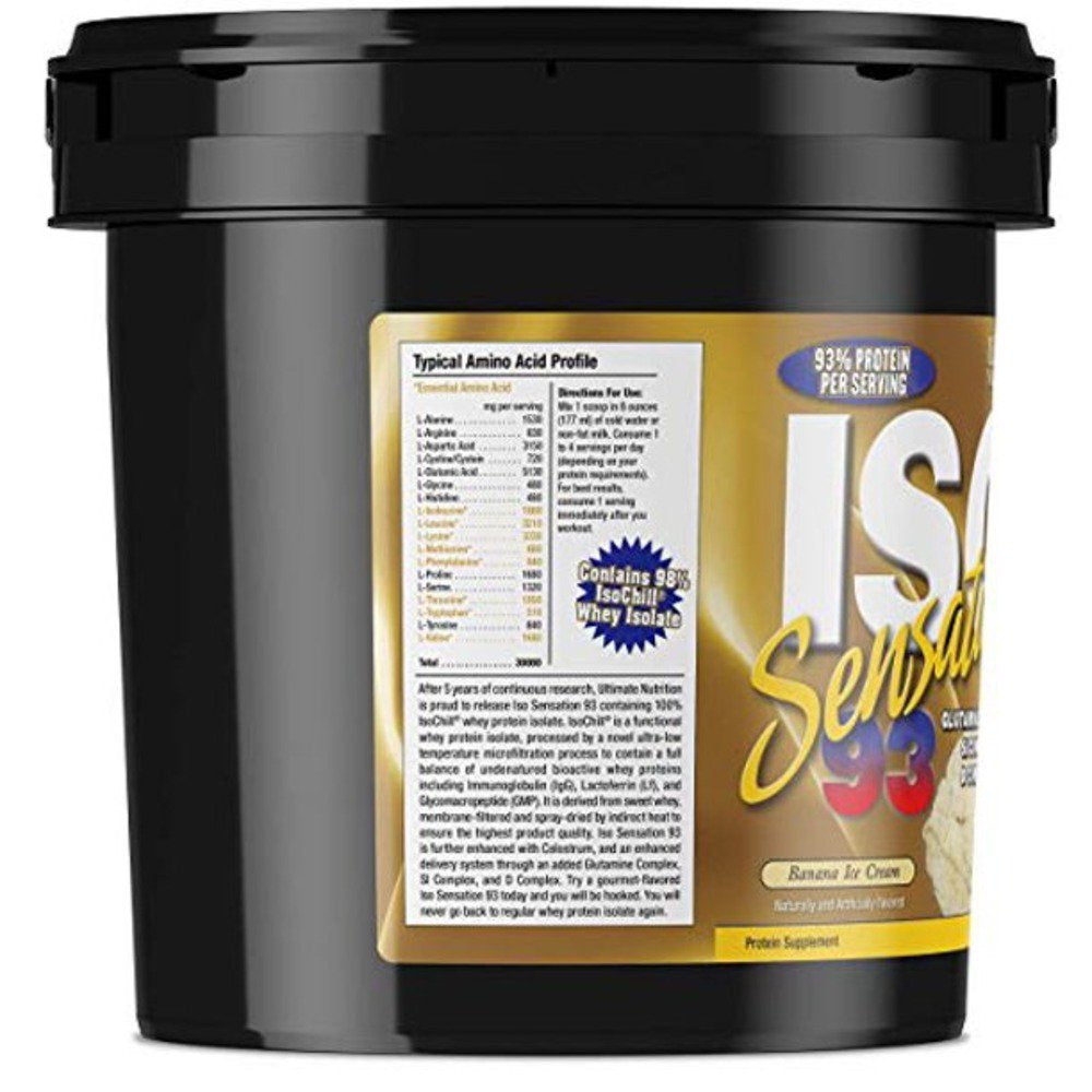 Ultimate Nutrition Iso Sensation 93 with Glutamine ,Whey Protein Isolate Powder-30 Grams of Protein-5Lb