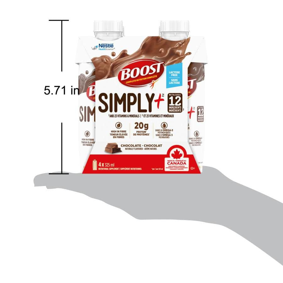 Protein Drink SIMPLY 12 Ingredients Chocolate Flavor, 4 X 325Ml/10.9Fl.Oz (Shipped from Canada)