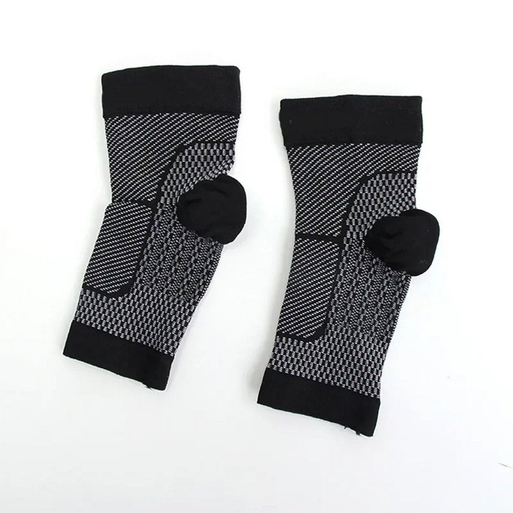 4 Pairs Sports Compression Socks to Relieve Heel and Arch Pain Neuropathy Socks(Black-S/M)