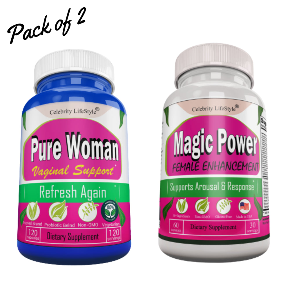 (Pack of 2) Female Energy Pills + Candida Cleanse & Feminine Health Dietary Supplement