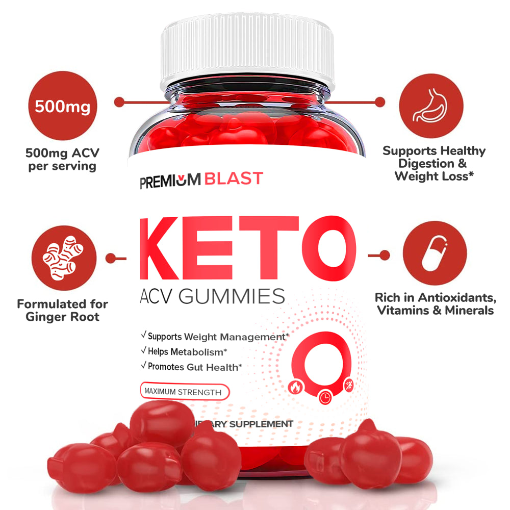 (1 Pack) Premium Blast Keto ACV Gummies - Supplement for Weight Loss - Energy & Focus Boosting Dietary Supplements for Weight Management & Metabolism - Fat Burn - 60 Gummies