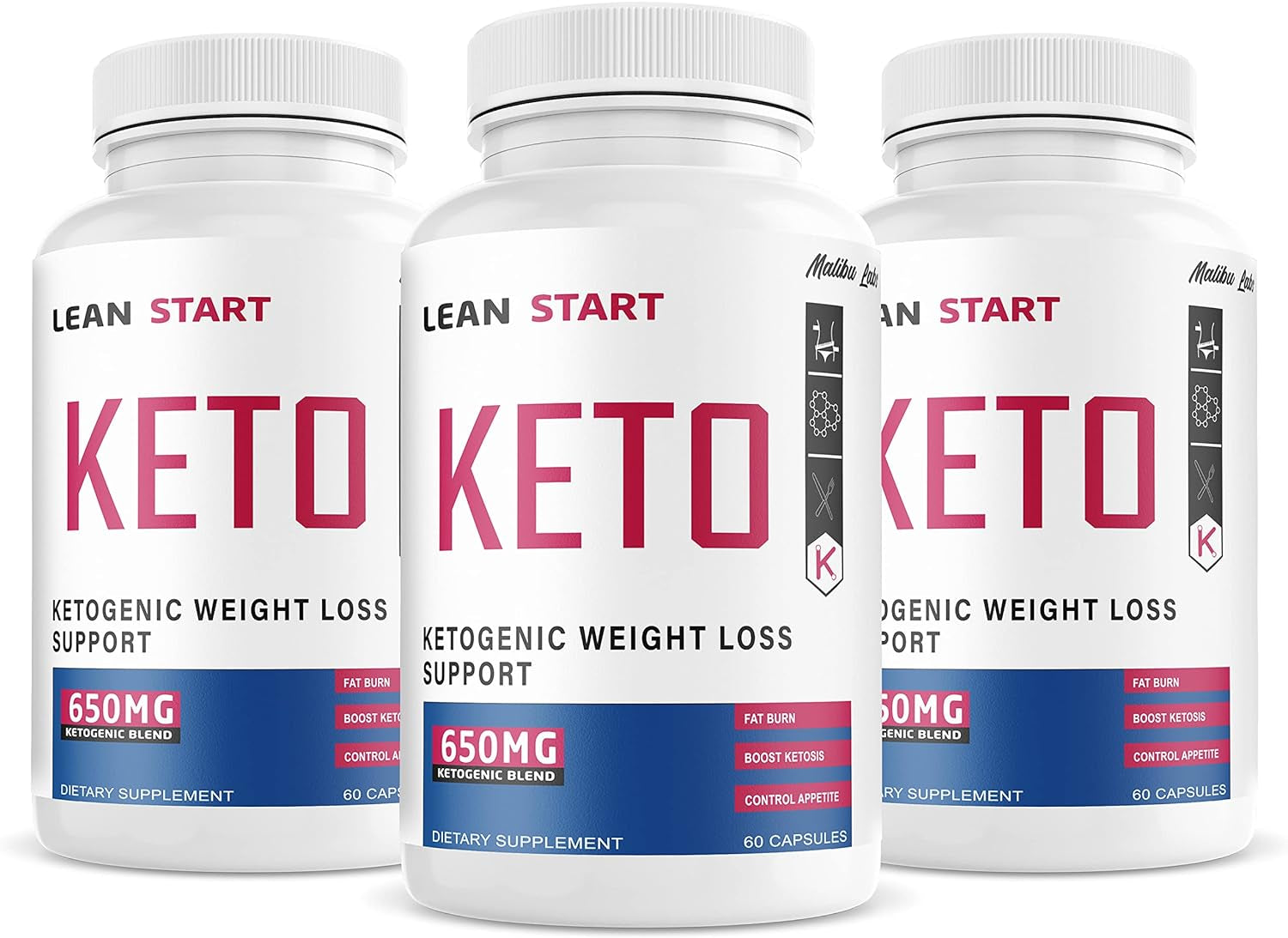 (3 Pack) Lean Start Keto, Advanced Formula, Made in the USA, (3 Bottle Pack), 90 Day Supply