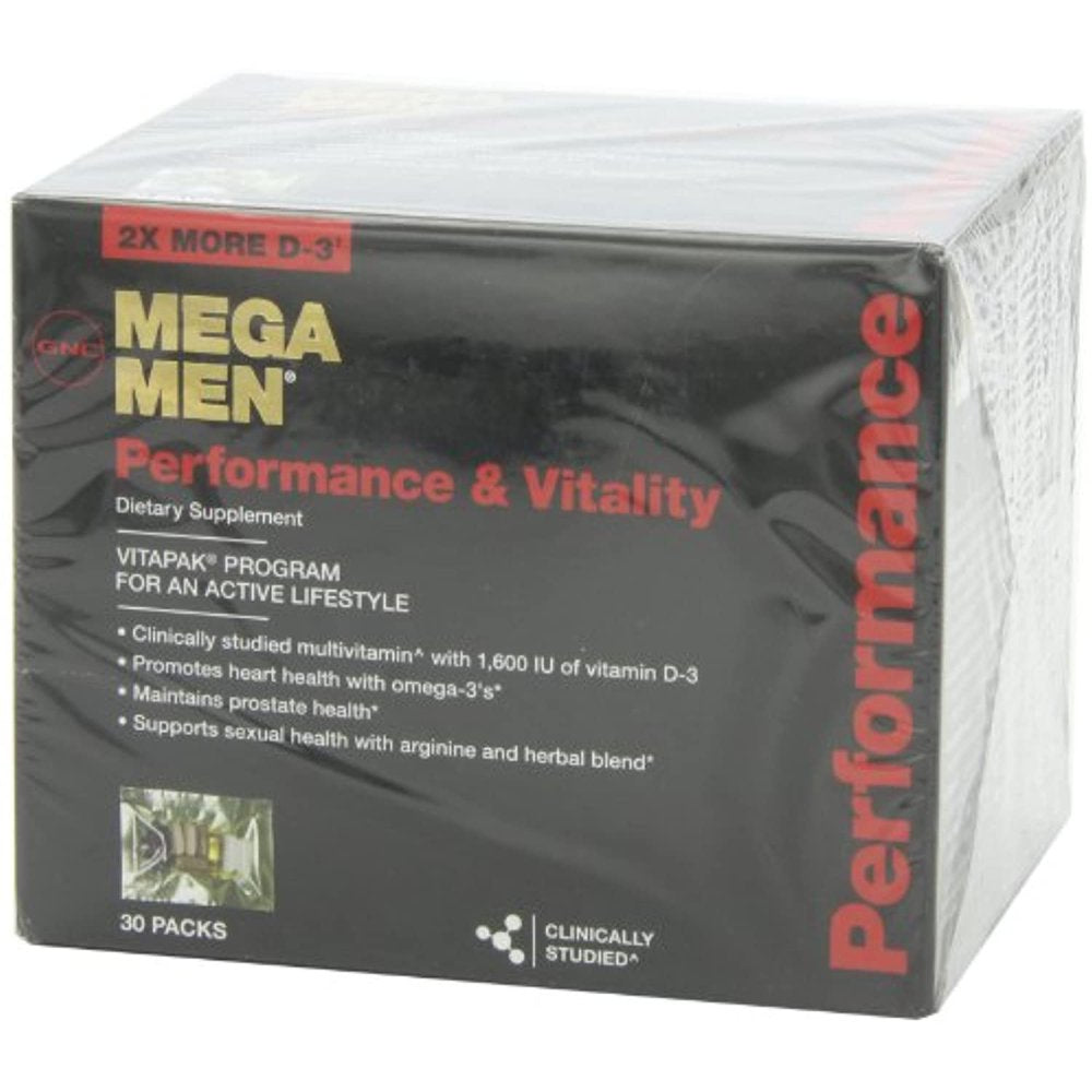 GNC MEGA MEN Performance and Vitality 30 Packs NEW and IMPROVED