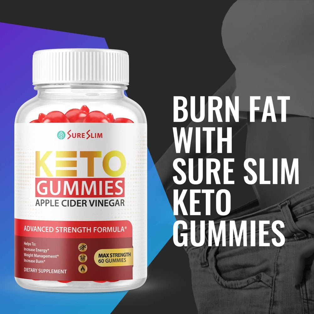 (1 Pack) Sure Slim Keto ACV Gummies - Supplement for Weight Loss - Energy & Focus Boosting Dietary Supplements for Weight Management & Metabolism - Fat Burn - 60 Gummies