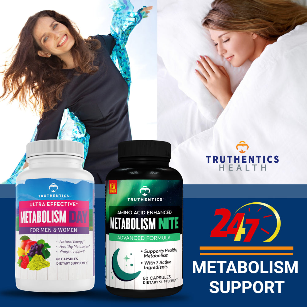 Truthentics Metabolism Booster for Weight Loss for Women & Men - Appetite Control, Energy Booster Fat Burner, Weight Loss Aid Supplement - 60 Capsules