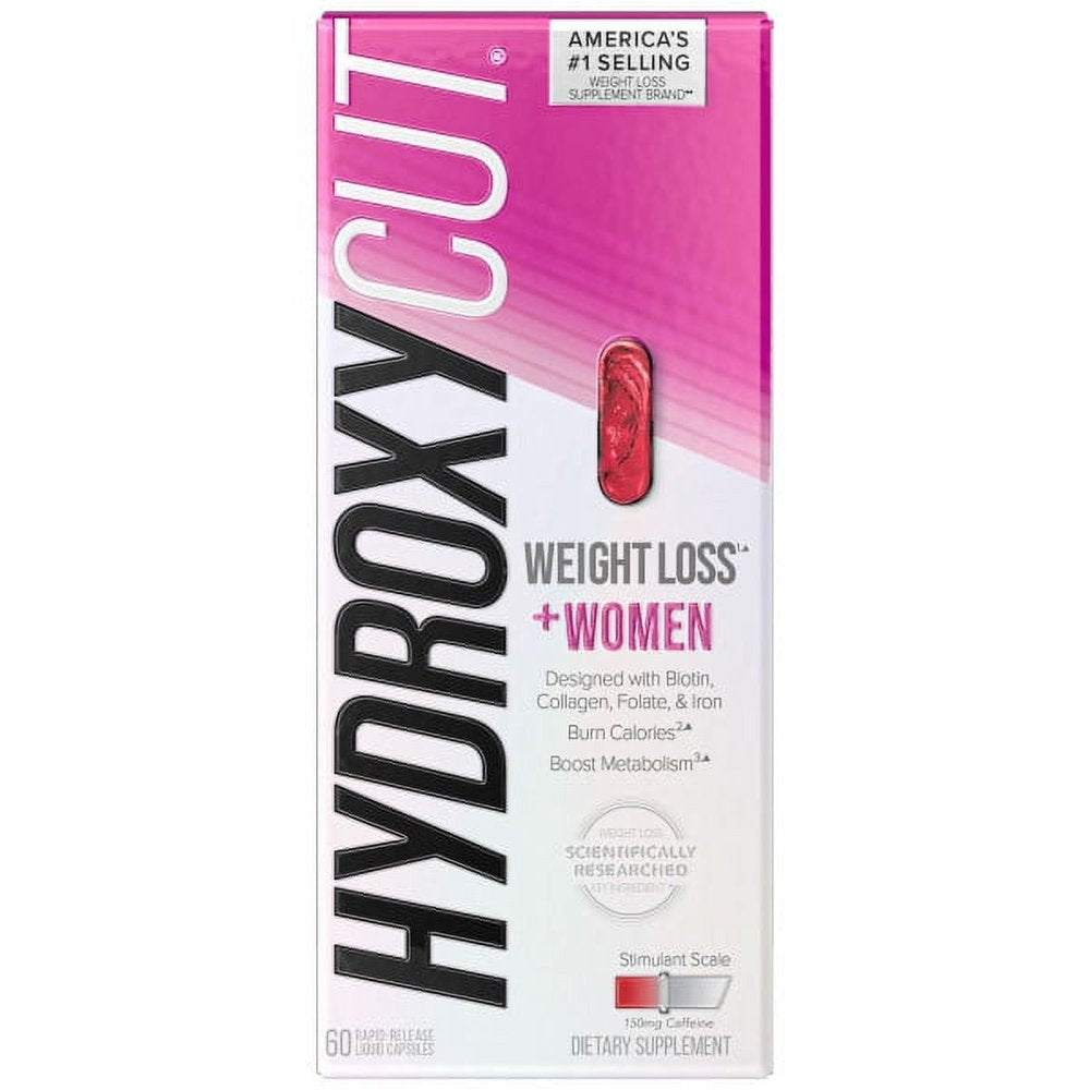 Hydroxycut Weight Loss Supplement Pills with Biotin, Collagen and Iron, 150 Mg Caffeine, 60 Ct