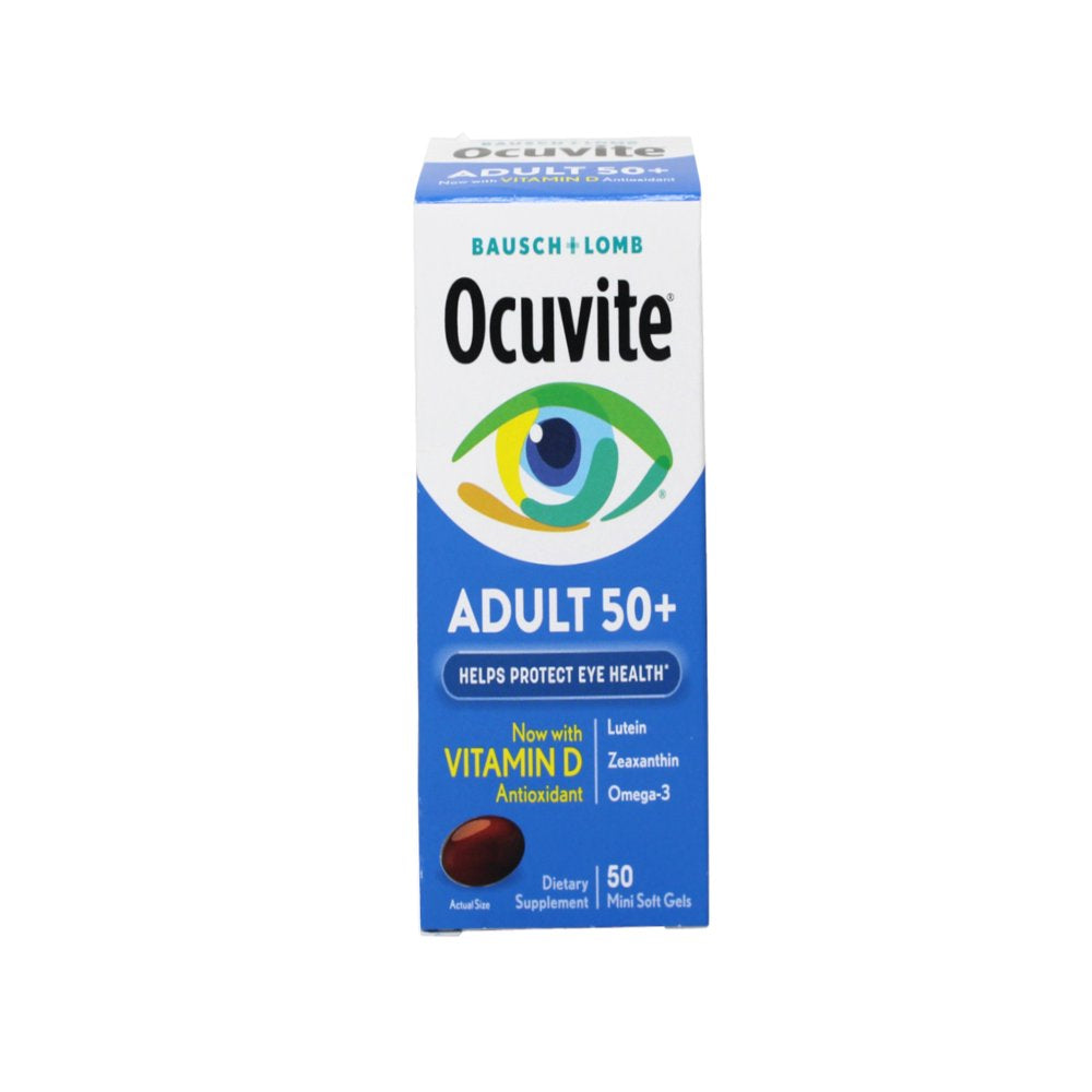 2 Pack - Bausch + Lomb Ocuvite Adult 50+ Helps Protect Eye Health, 50 Soft Gels