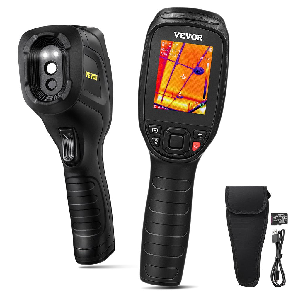 VEVOR Thermal Imaging Camera, 240X180 IR Resolution with 2MP Visual Camera, 20Hz Refresh Rate Infrared Camera with -4℉~1022℉ Temperature Range, 64G Built-In SD Card and Rechargeable Li-Ion Battery