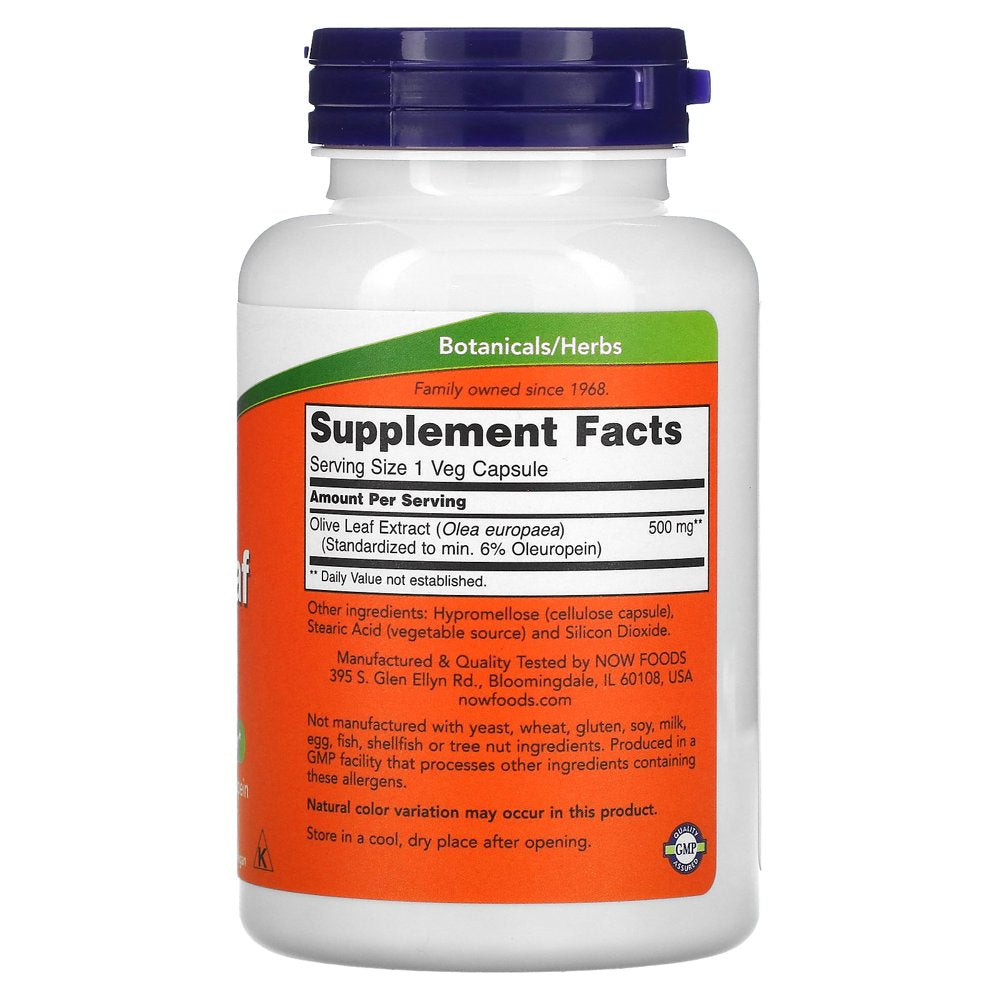 NOW Supplements, Olive Leaf Extract 500 Mg, Free Radical Scavenger*, 120 Veg Capsules