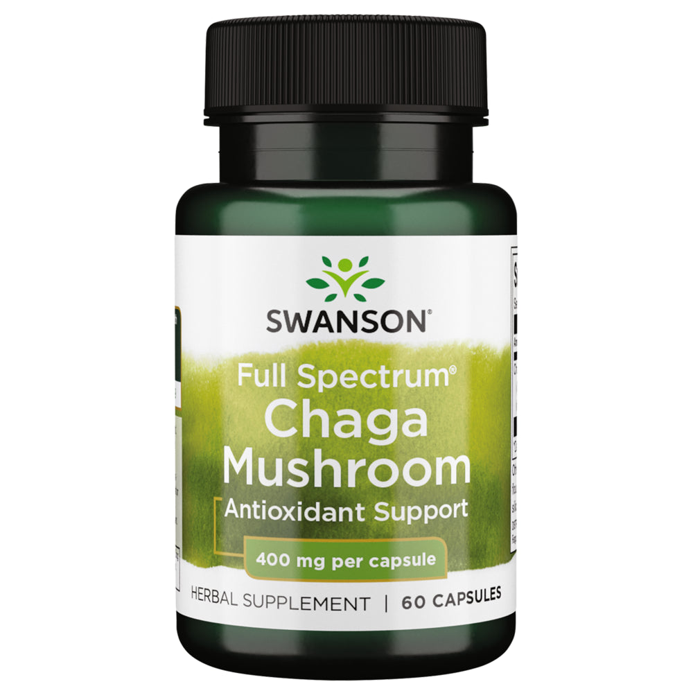 Swanson Full Spectrum Chaga Mushroom 400 Mg 60 Capsules