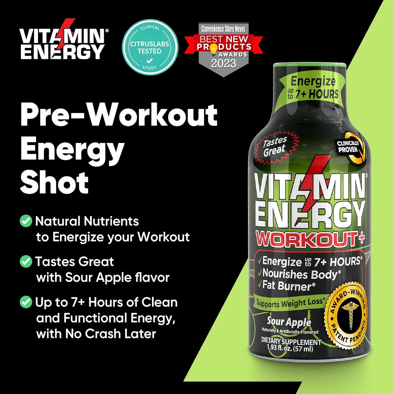 Vitamin Energy Pre-Workout and Extra Strength Energy Drink Shot Bundle