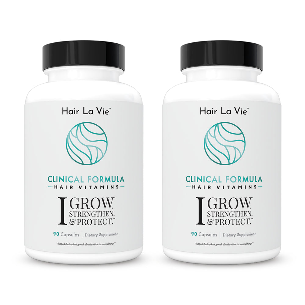 Hair La Vie Clinical Formula Hair Vitamins with Biotin and Saw Palmetto Hair Regrowth and Whole-Body Wellness Supplement, 180 Capsules (2-Pack)