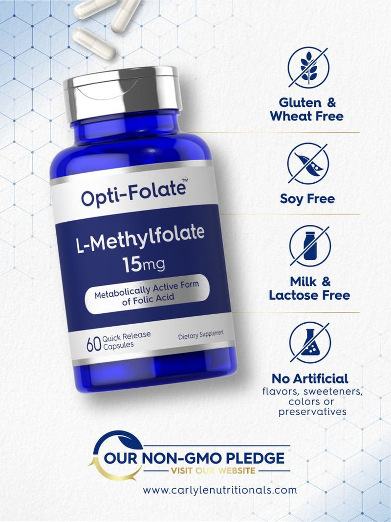 L Methylfolate 15Mg | 60 Capsules | Methyl Folate 5-MTHF | by Opti-Folate