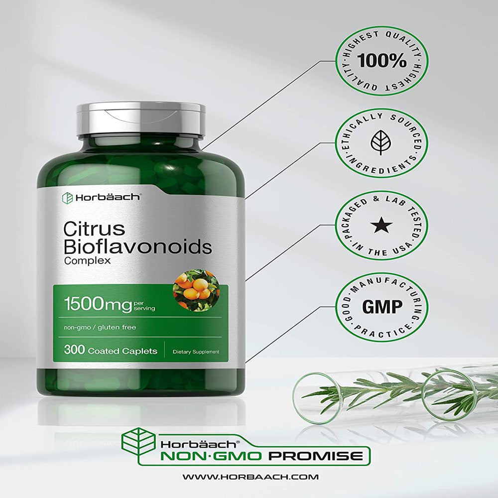 Citrus Bioflavonoids Complex | 1500Mg | 300 Caplets | Vegetarian Formula | by Horbaach