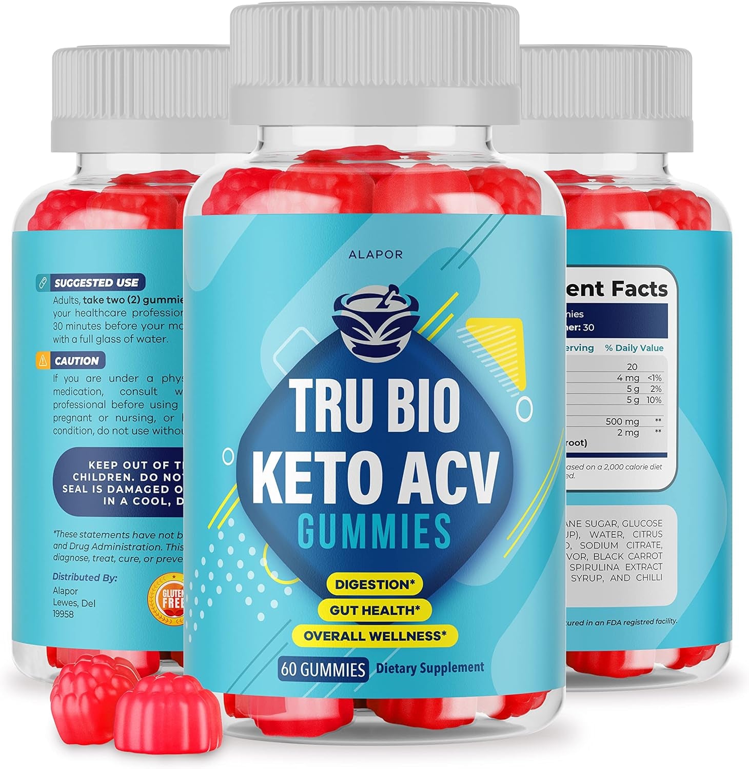 Trubio Keto ACV Gummies - New Advanced Formula Apple Tru Bio Gummys, Advanced Cider Truvio Gomitas Packs for Health, Vinegar Gomis, Ketotrubio Gummy S for 30 Days Supply