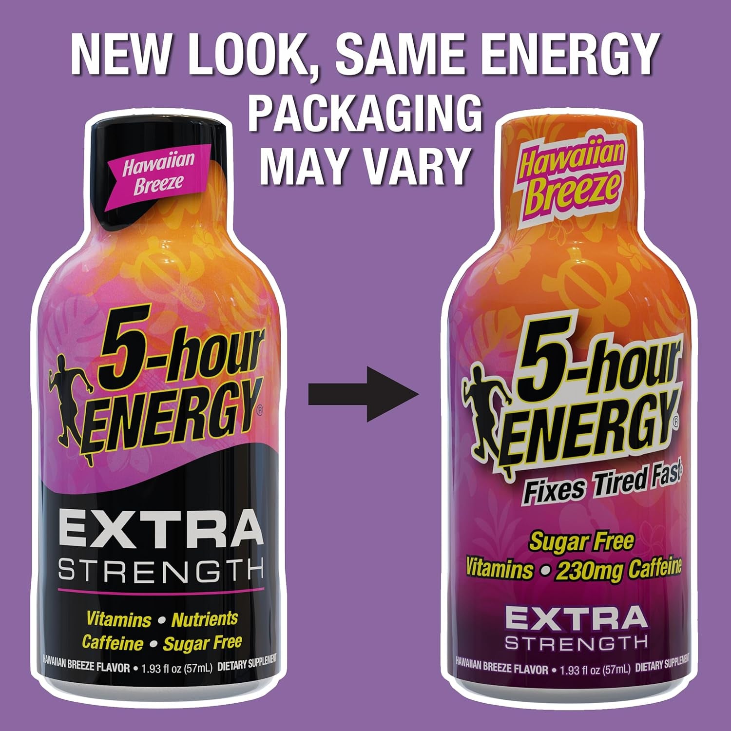 5-Hour ENERGY Extra Strength Energy Shot | Hawaiian Breeze Flavor | 1.93 Oz. | 24 Count | Sugar-Free & Zero Calories | B-Vitamins & Amino Acids | 230Mg Caffeinated Energy Shot | Dietary Supplement