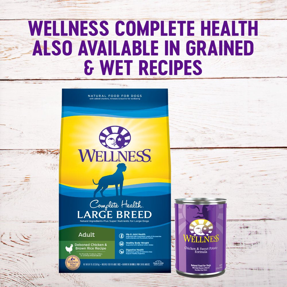 Wellness Complete Health Natural Grain Free Dry Large Breed Dog Food, Chicken, 24-Pound Bag