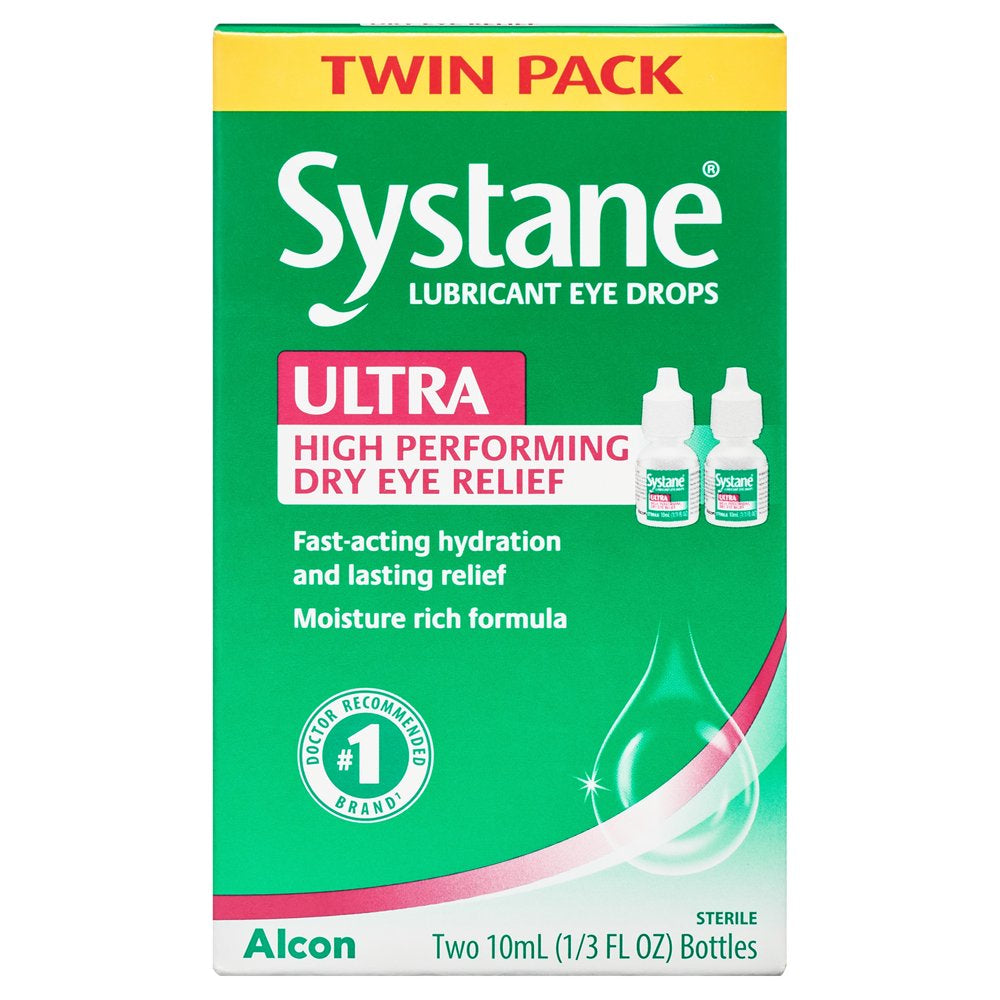 Systane Ultra Dry Eye Care Symptom Relief Eye Drops, Twin Pack