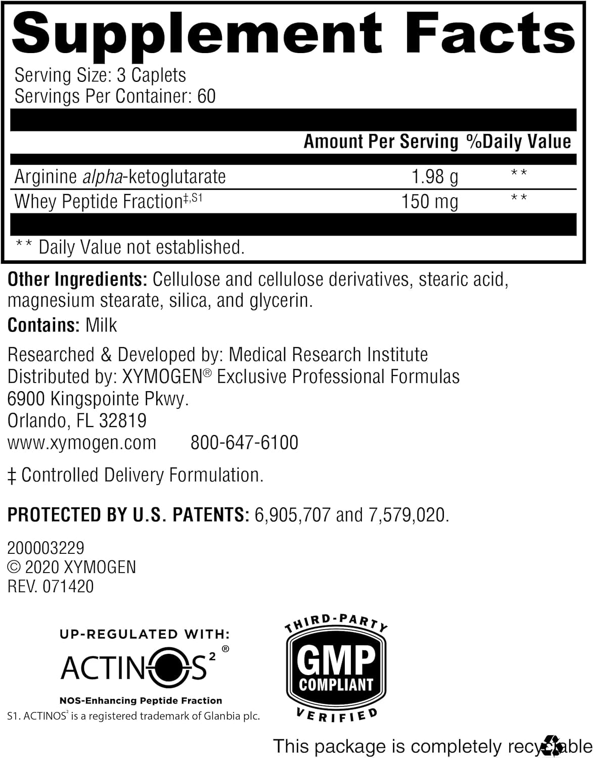 XYMOGEN N.O.Max ER - Extended-Release Nitric Oxide Precursor Arginine Alpha-Ketoglutarate to Support Cardiovascular Health - Optimizes Muscle Function + Adaptation to Exercise (180 Caplets)