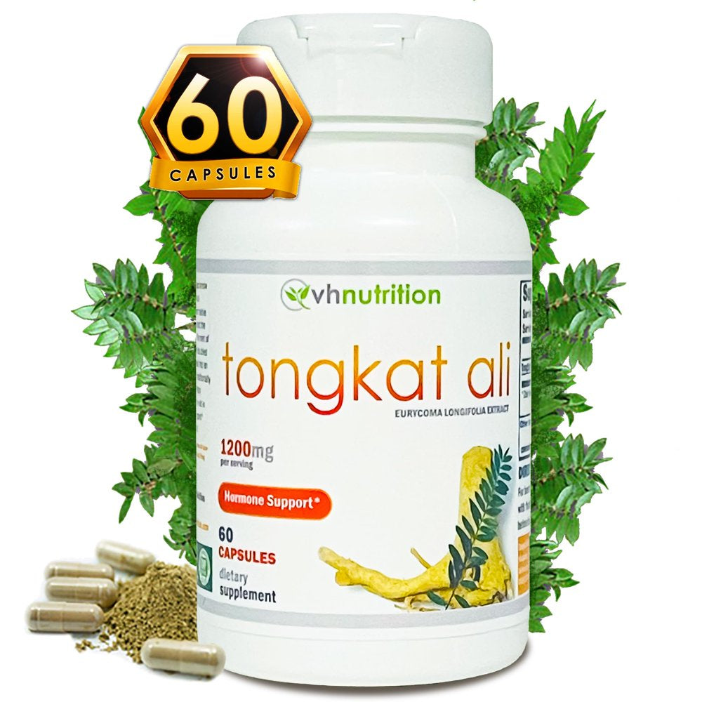 VH Nutrition TONGKAT ALI for Men | Extra Strength Mens Support Supplement* | 1200Mg per Serving | Pure Eurycoma Longifolia (Longjack) Extract Powder | 60 Capsules