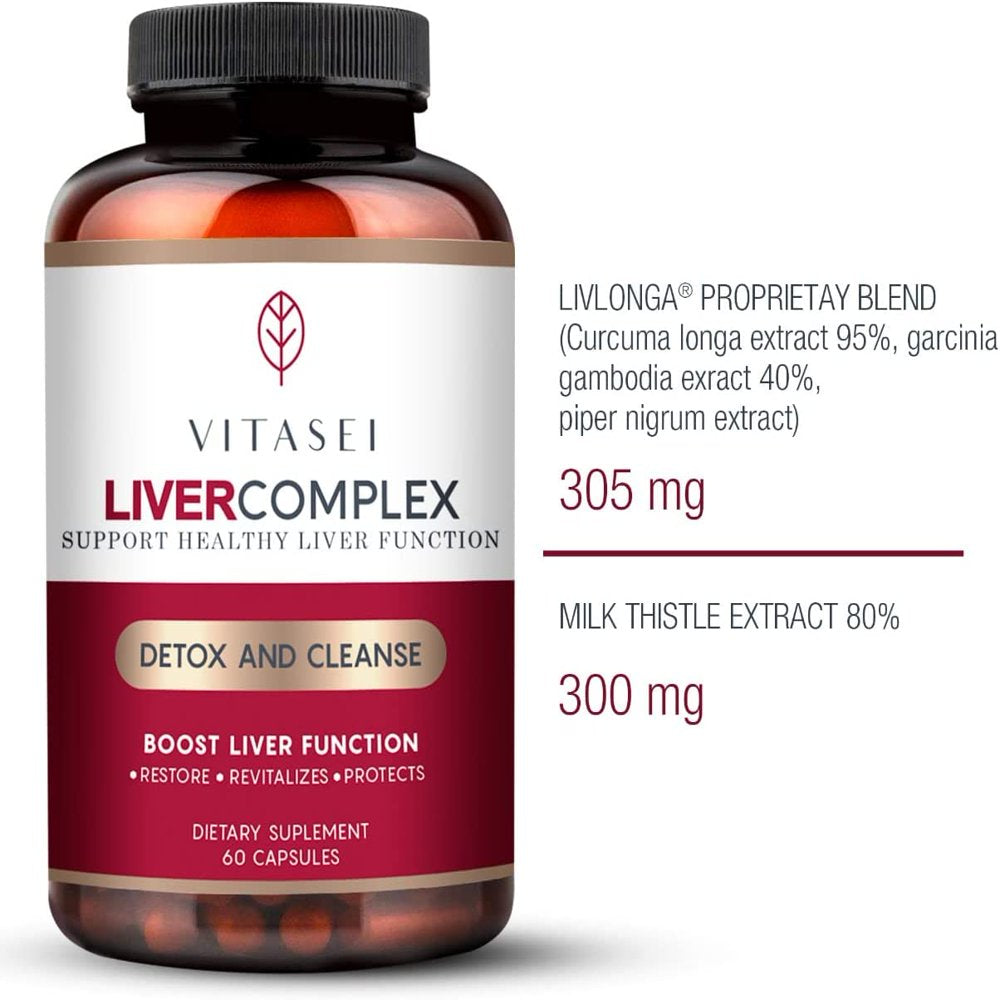 Vitasei Liver Cleanse Detox & Repair, Liver Complex W/Milk Thistle Extract, Garcinia, Curcumin C3, Bioperine, Support Herbal Dietary Supplement, Detox Formula for Women & Men, 60 Capsules (Pack of 3)