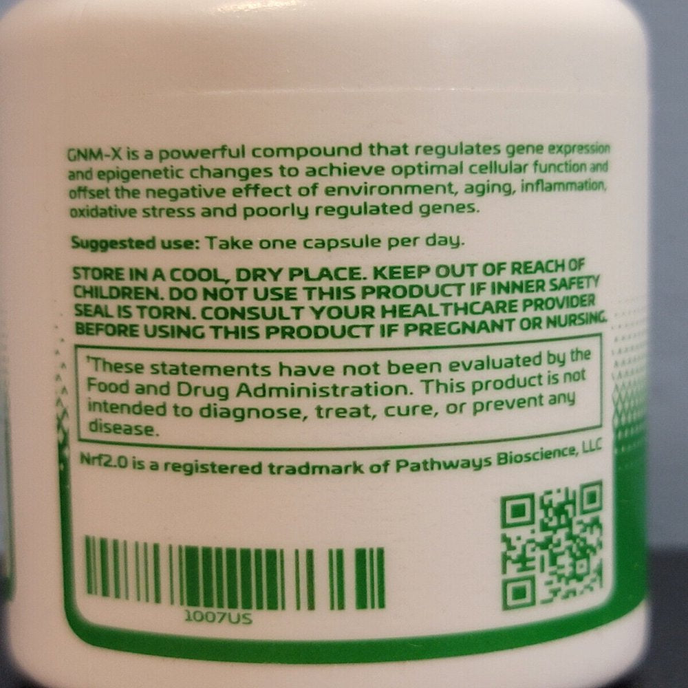 ACTIVZ GNMX: a Powerful NRF2 Activator and Plant Extract Supplement - 30 Capsules + Clear Resealable Pill Pouches