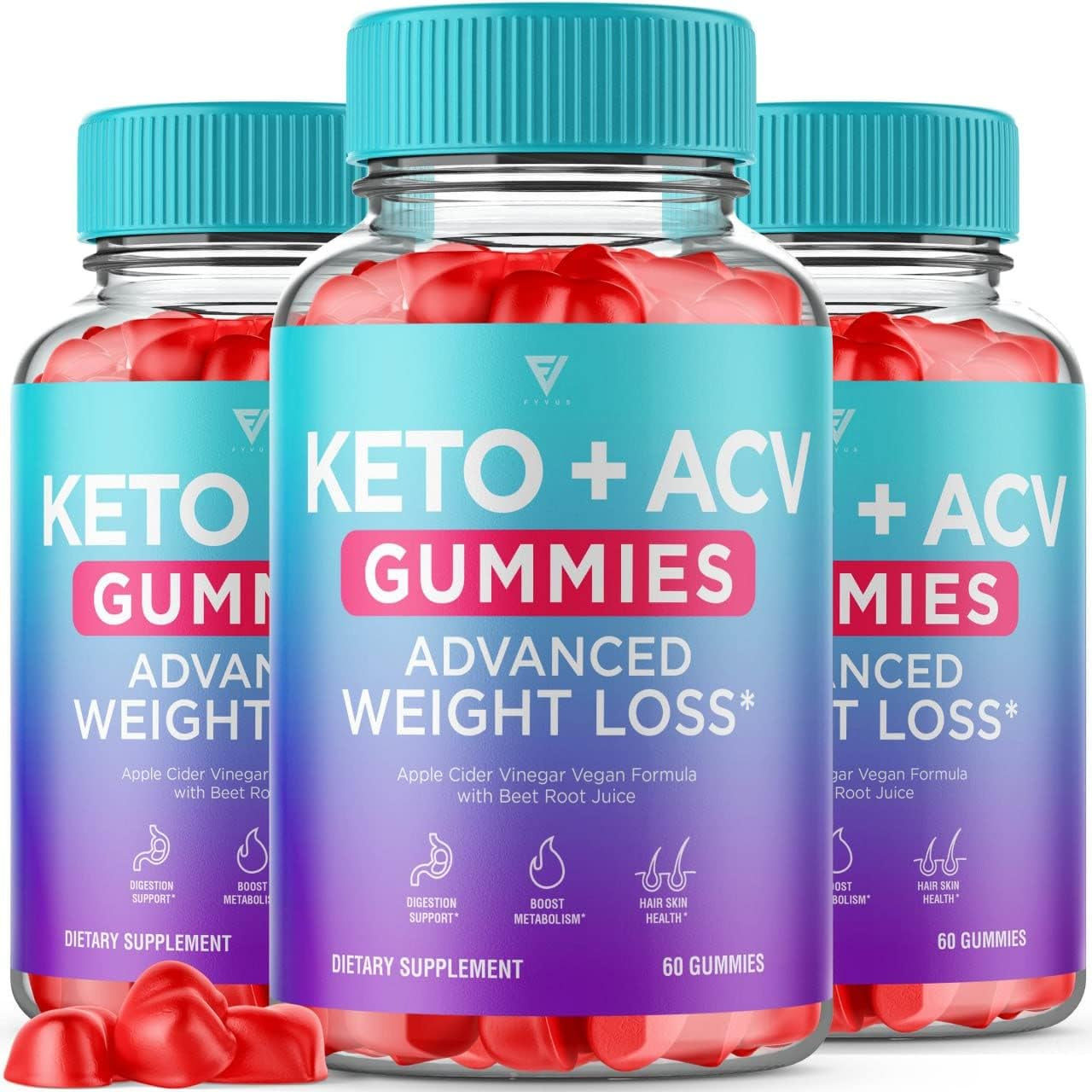 (3 Pack) Keto ACV Gummies Advanced Weight Loss, ACV Keto Gummies Belly Fat Diet Apple Cider Vinegar Folate Supplement, Keto+ Detox Cleanse Men Women Works Fast Vitamin B6 B12 Beet Root (180 Gummies)