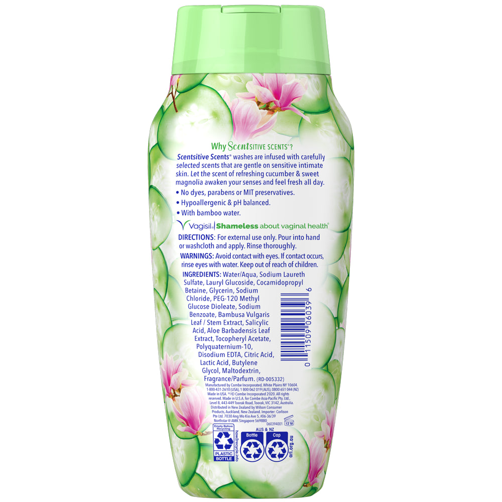 Vagisil Sensitive Scents Feminine Wash, Cucumber Magnolia Scent, 12 Oz, 1 Count