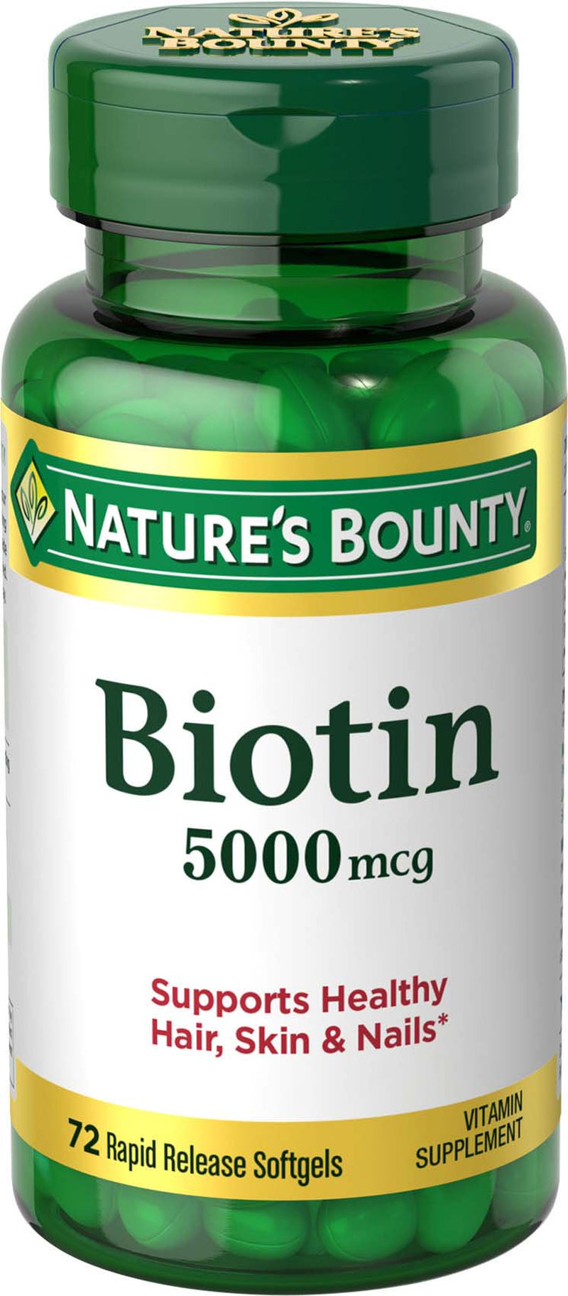 Nature'S Bounty Biotin Softgels, 5000 Mcg, 72 Ct