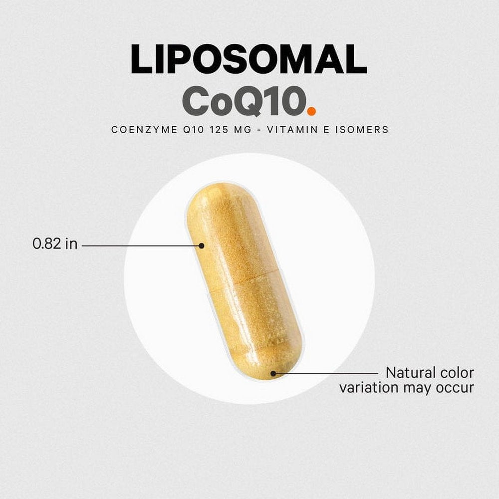 Codeage Liposomal Coq10, Vitamin E Tocopherols & 125 Mg Coenzyme Q10, Cardiovascular Support, 60 Ct
